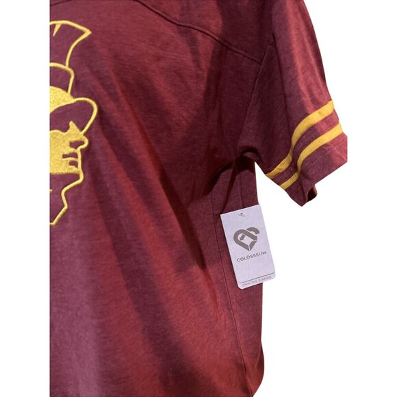 USC Trojans Colosseum Athletics Red Stripe Recycled SS T-Shirt Women's M NEW - Picture 4 of 7